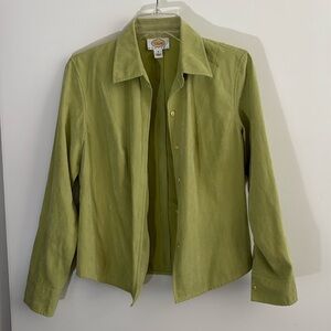 Talbot petite button up jacket, suede green
